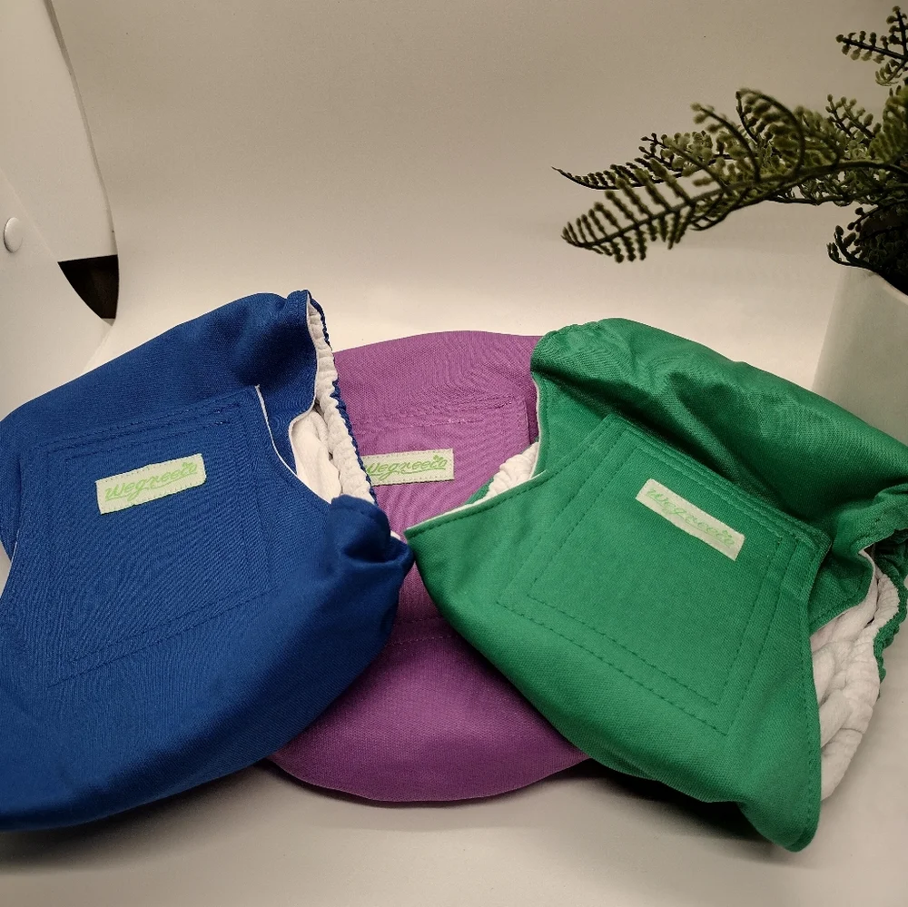 3 Wegreeco  Small Washable Reusable Male Dog Belly Bands Wraps New unused. Sm